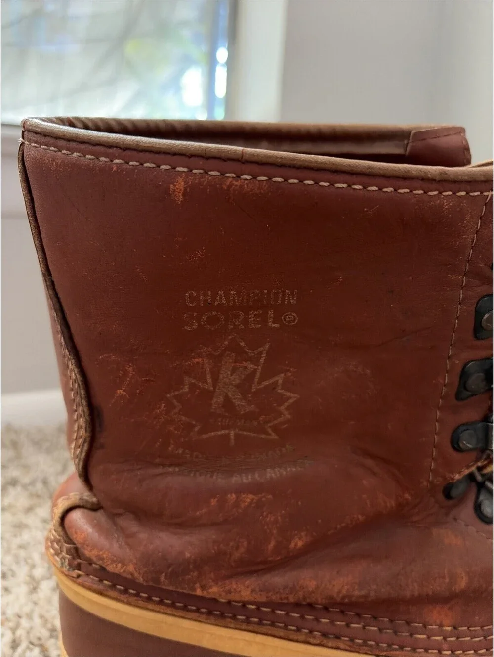 Vintage Sorel Champion Kaufman Boots Men’s Brown Leather Snow Winter Made Canada